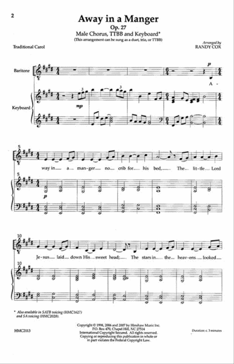 Away In The Manger Away In The Manger TTBB scores gallery preview page 2