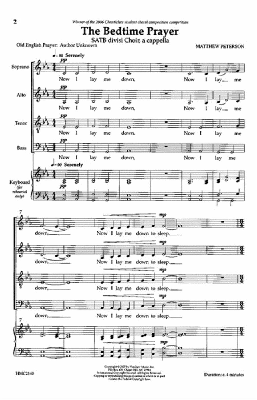 The Bedtime Prayer The Bedtime Prayer 4-Part scores gallery preview page 2