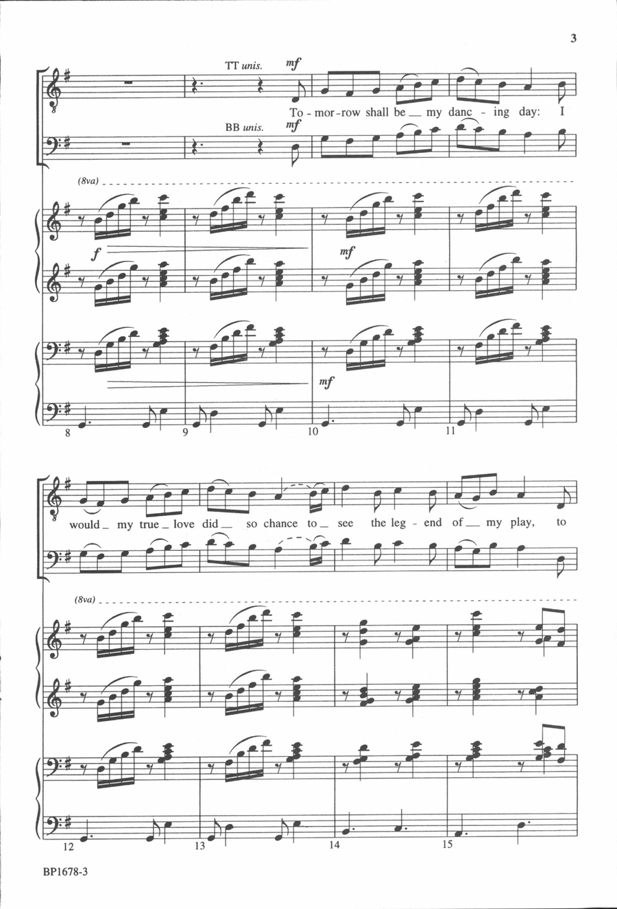 Tomorrow Shall Be My Dancing Day - TTBB TTBB scores gallery preview page 3