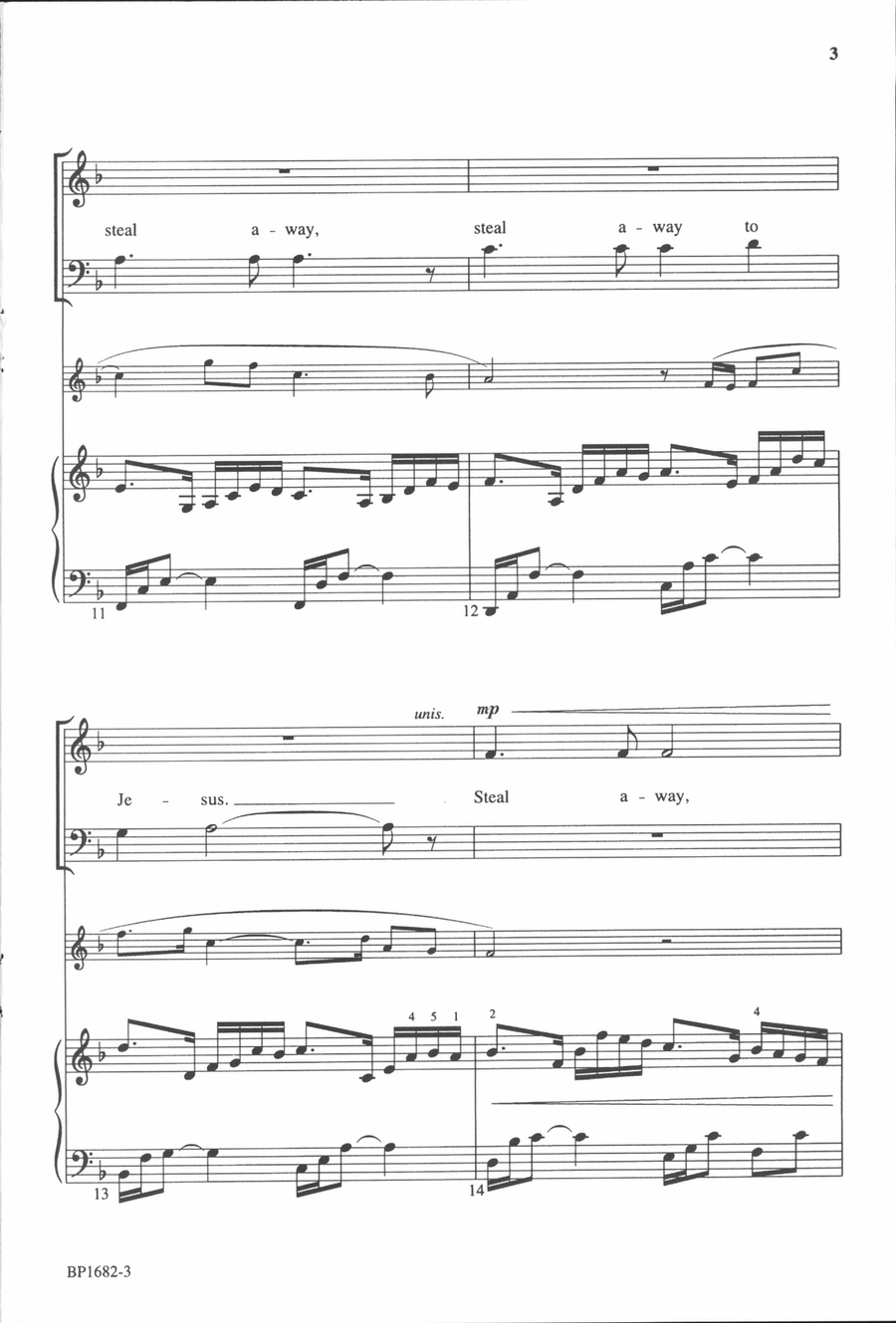 Steal Away - Helvey - SATB 4-Part scores gallery preview page 3