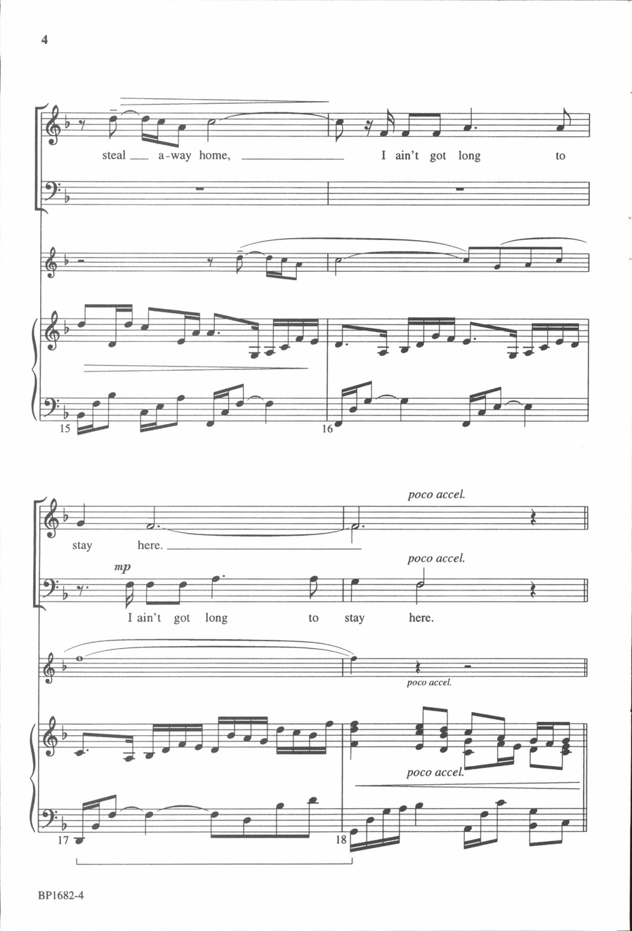 Steal Away - Helvey - SATB 4-Part scores gallery preview page 4