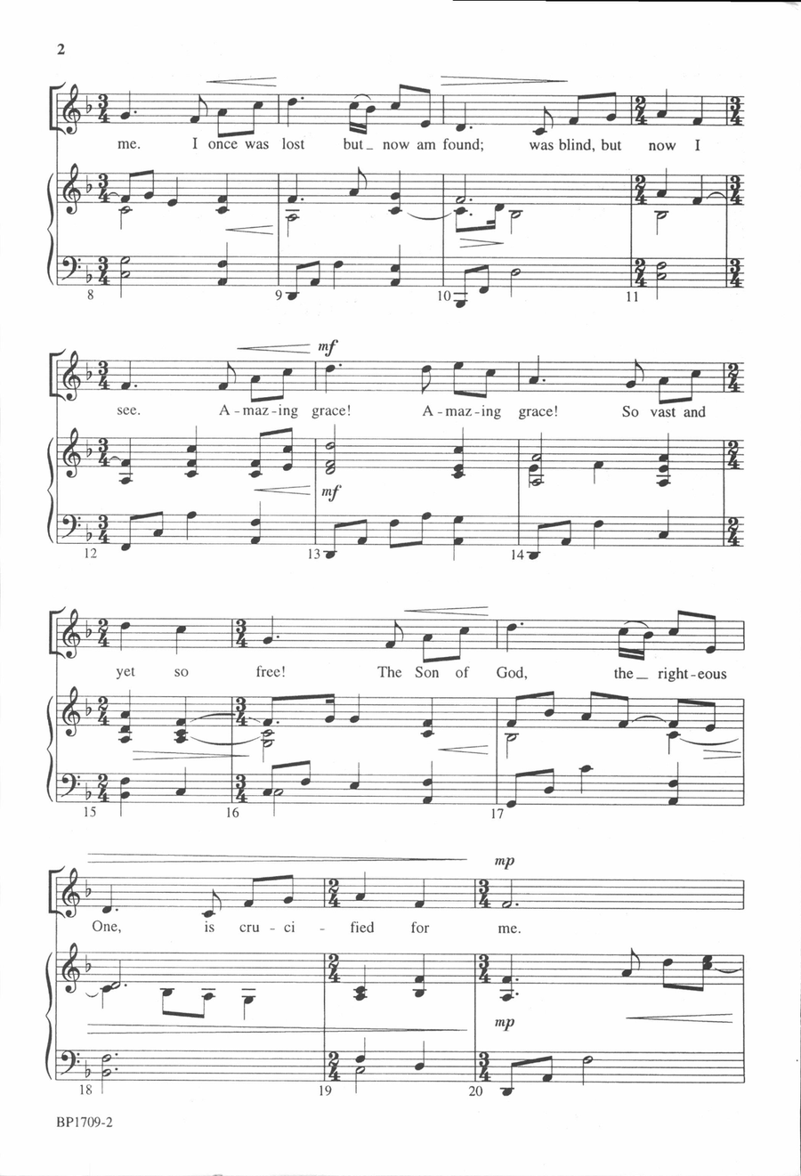 Amazing Grace - Courtney - SATB 4-Part scores gallery preview page 3