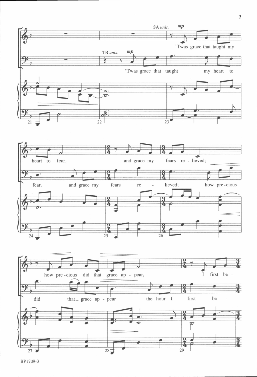 Amazing Grace - Courtney - SATB 4-Part scores gallery preview page 4