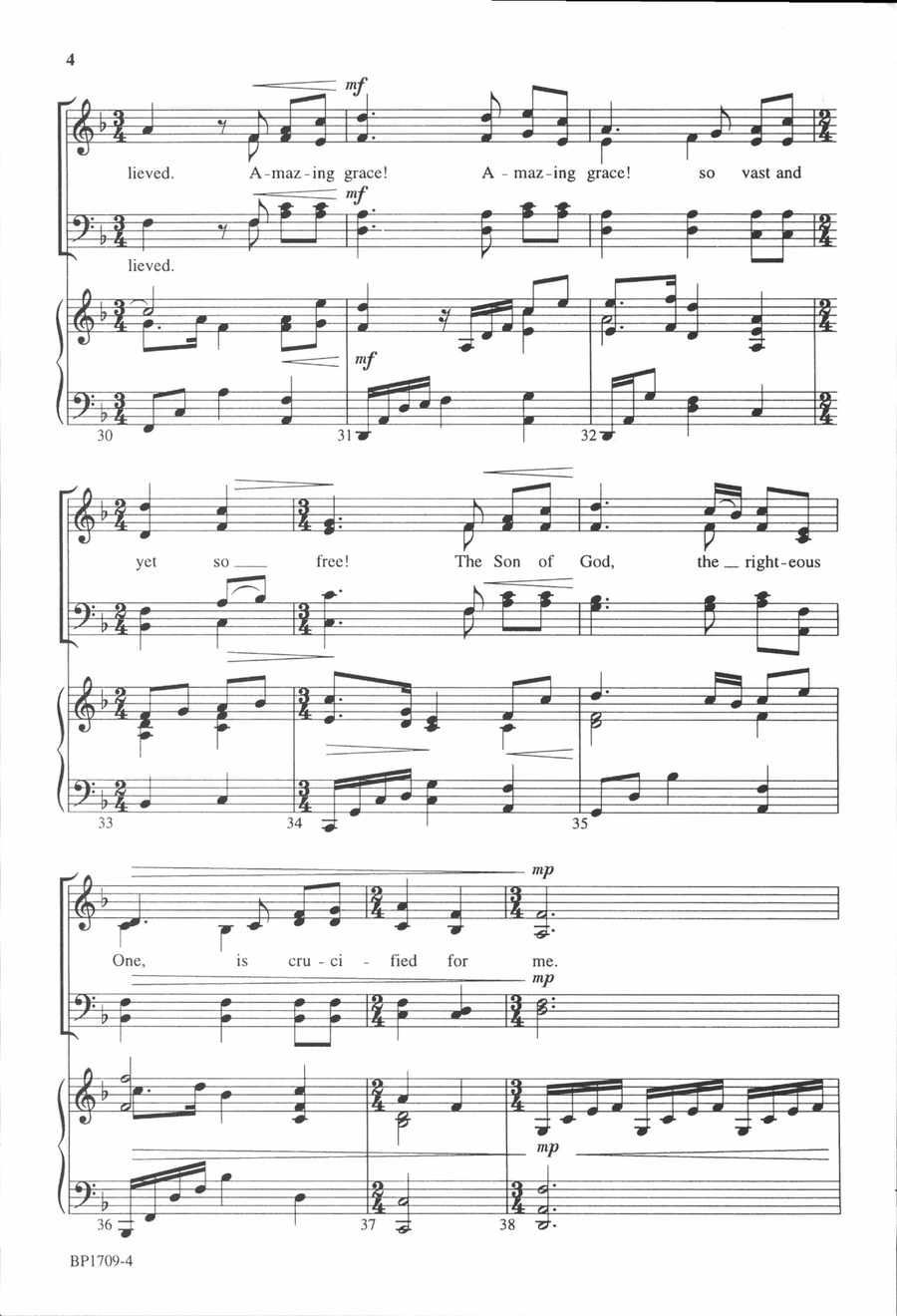 Amazing Grace - Courtney - SATB 4-Part scores gallery preview page 5