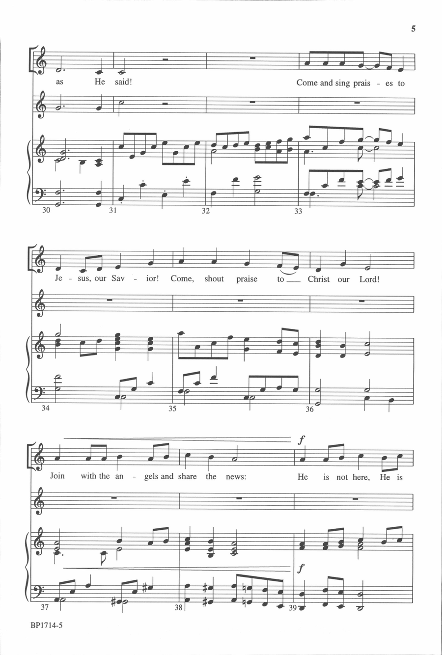 Jesus Lives! Sing an Alleluia! Unison Choir scores gallery preview page 5