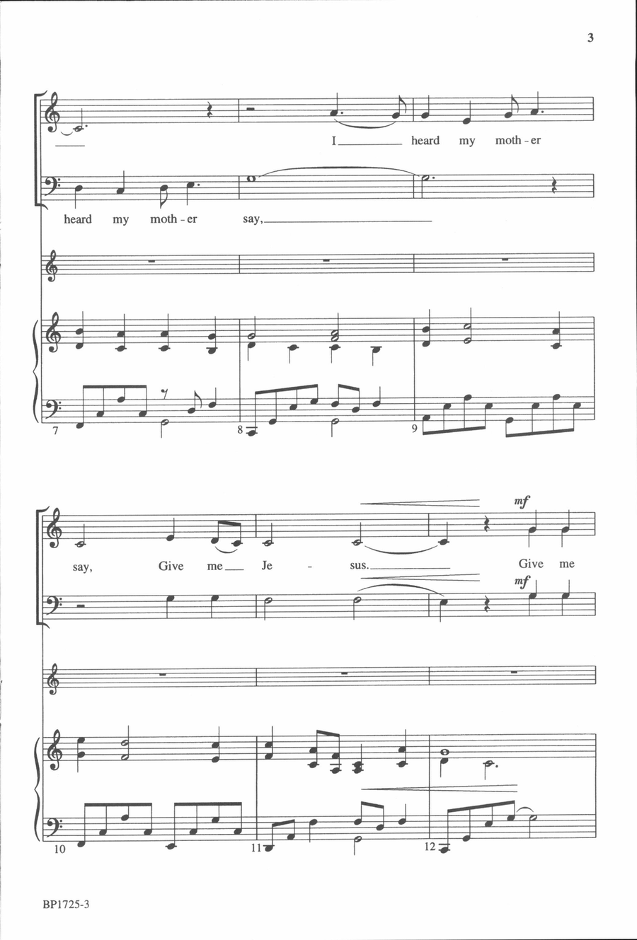 Give Me Jesus - Helvey Give Me Jesus - Helvey 4-Part scores gallery preview page 3