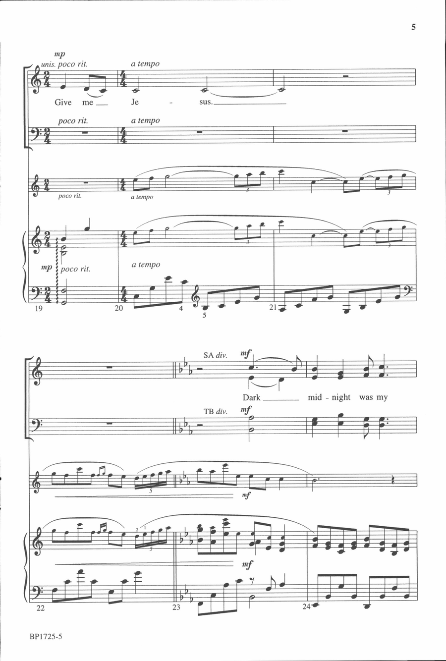 Give Me Jesus - Helvey Give Me Jesus - Helvey 4-Part scores gallery preview page 5