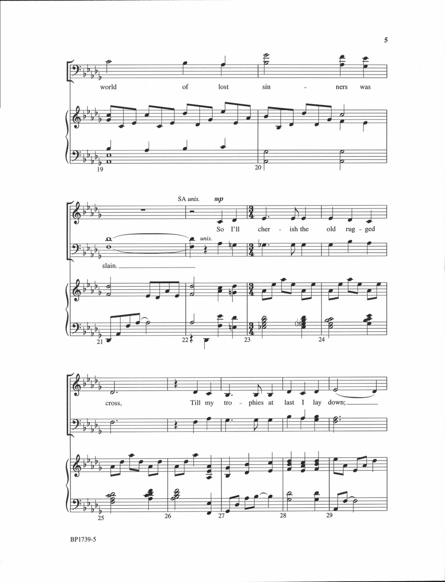The Old Rugged Cross - Wright 4-Part scores gallery preview page 5