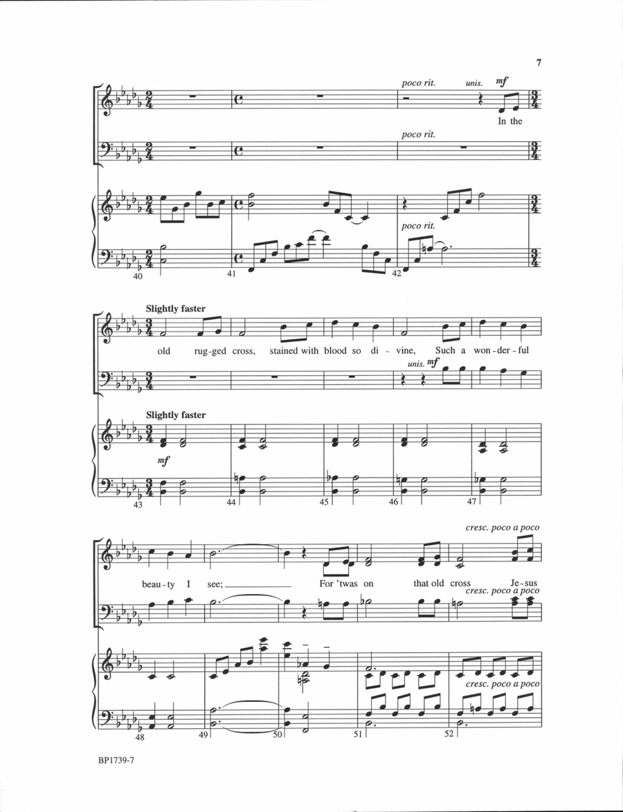 The Old Rugged Cross - Wright 4-Part scores gallery preview page 7
