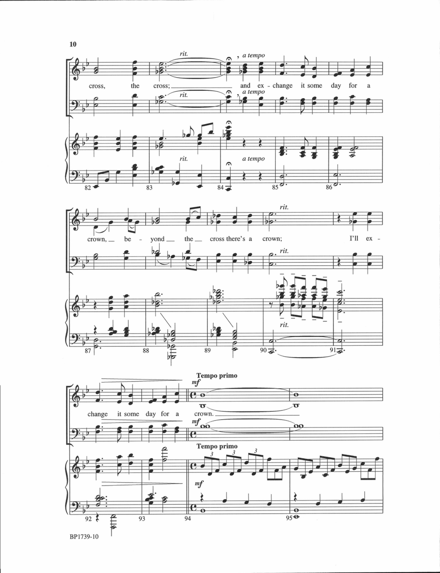 The Old Rugged Cross - Wright 4-Part scores gallery preview page 9