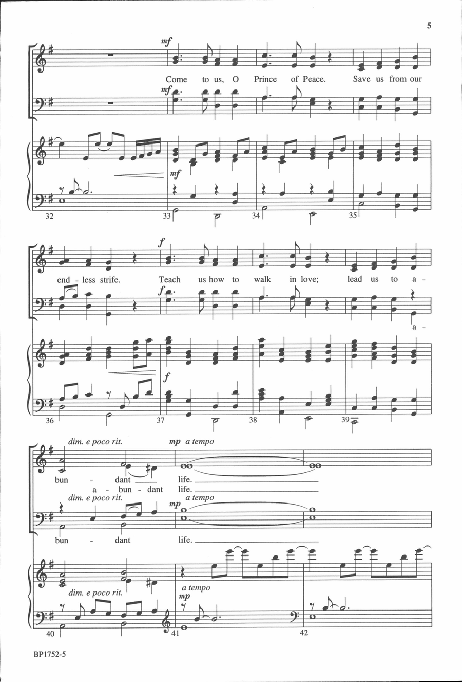 Come to Us, O Promised One 4-Part scores gallery preview page 5