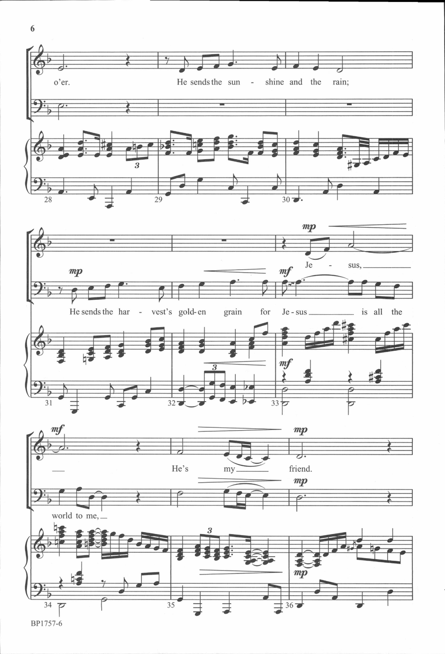 Jesus Is All the World to Me 4-Part scores gallery preview page 5