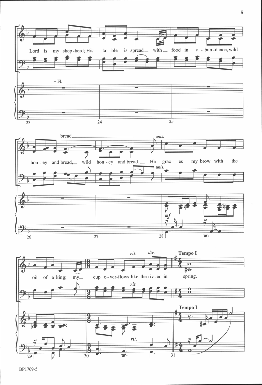 Psalm Twenty and Three Psalm Twenty and Three 4-Part scores gallery preview page 5