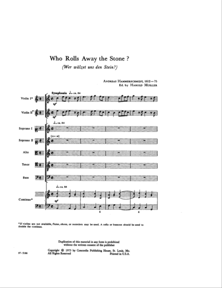 Who Rolls Away the Stone? / Wer waelzet uns den Stein Bassoon scores gallery preview page 2
