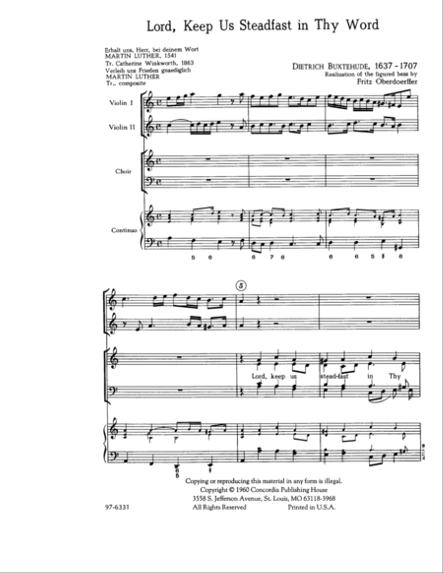 Lord, Keep Us Steadfast in Thy Word/ Erhalt uns, Herr, bei deinem Wort Choir scores gallery preview page 2