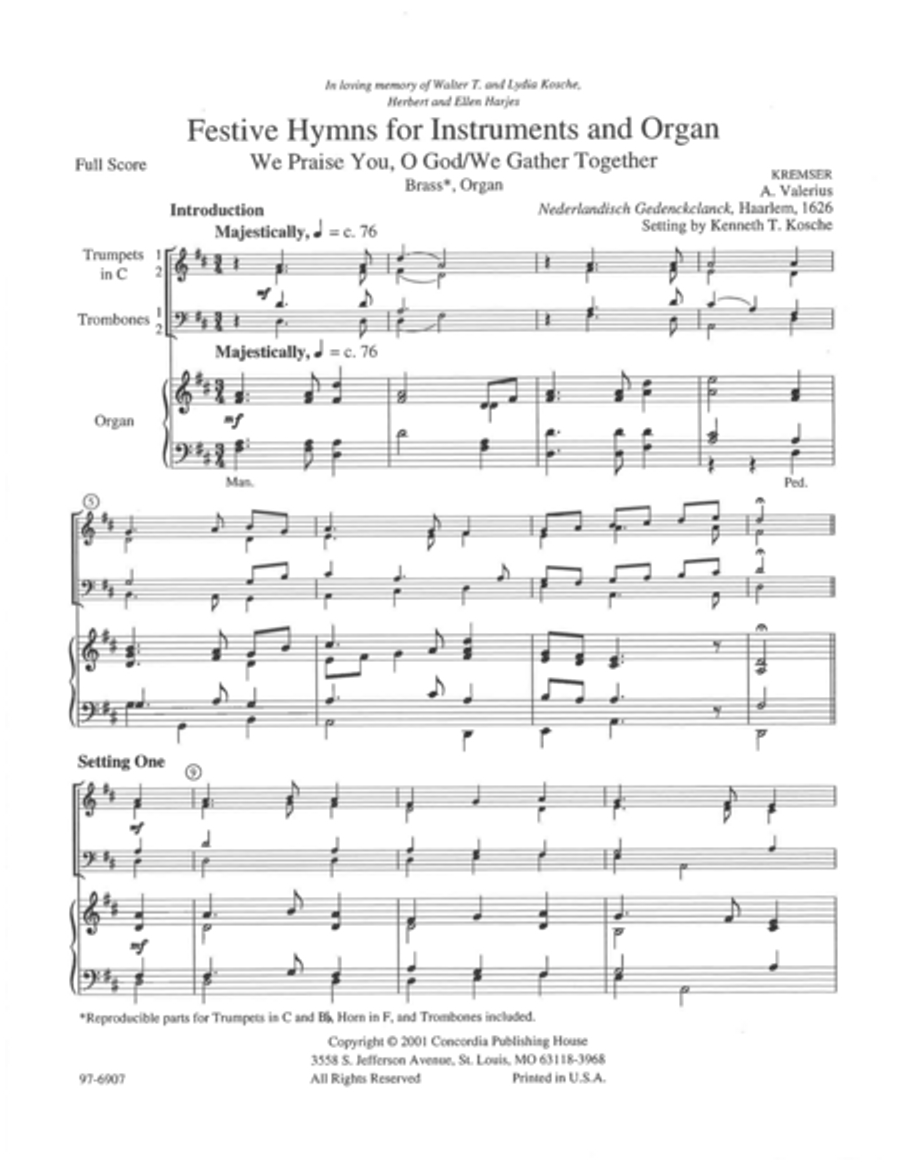 Festive Hymns for Organ and Instruments: Kremser Choir scores gallery preview page 2