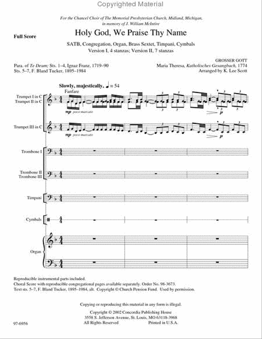Holy God, We Praise Thy Name (Full Score) Choir scores gallery preview page 2