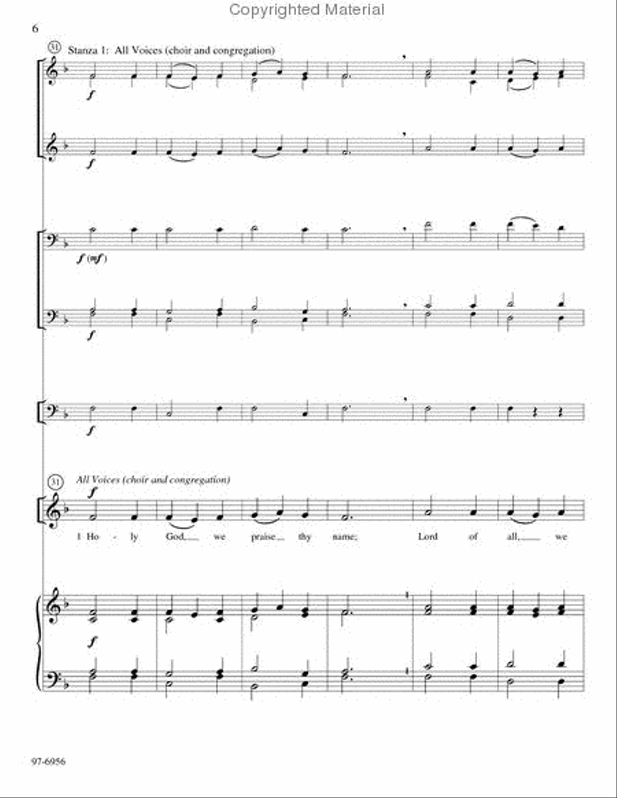 Holy God, We Praise Thy Name (Full Score) Choir scores gallery preview page 4