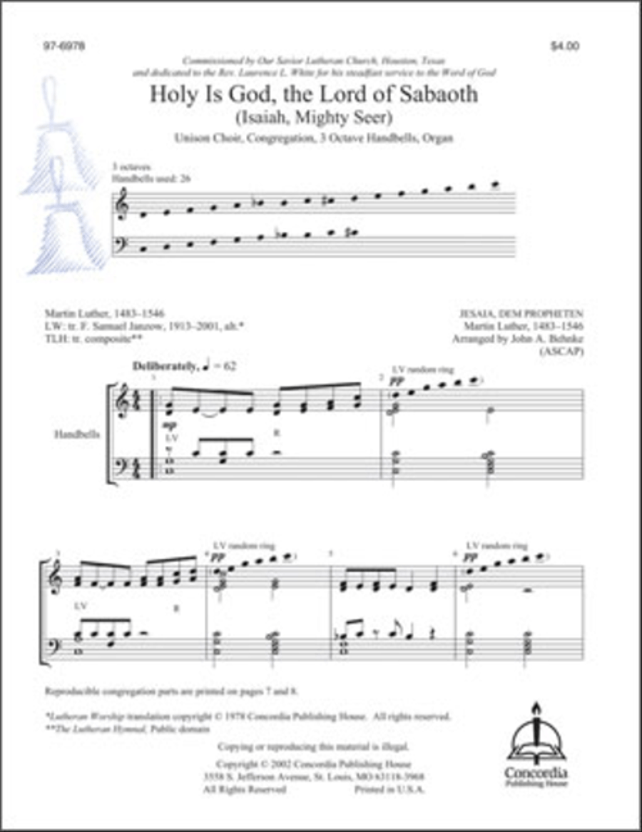 Holy Is God, the Lord of Sabaoth Choir scores gallery preview page 1