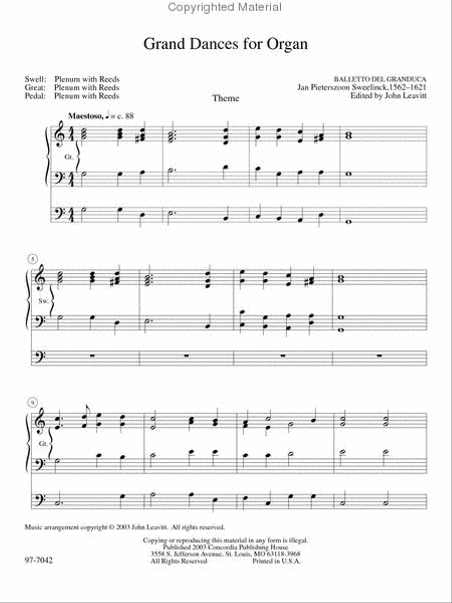 Grand Dances for Organ Organ Solo scores gallery preview page 2