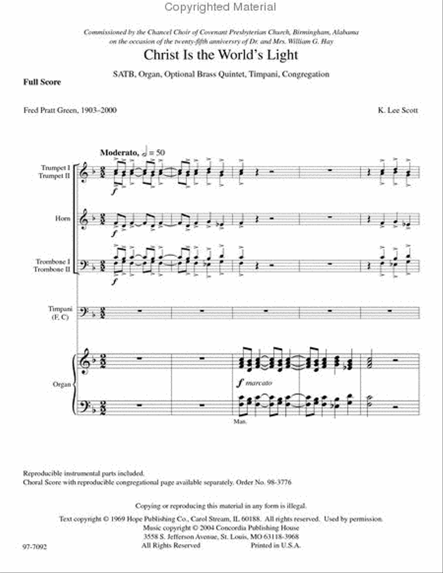 Christ Is the World's Light (Full Score) (Scott) Choir scores gallery preview page 2