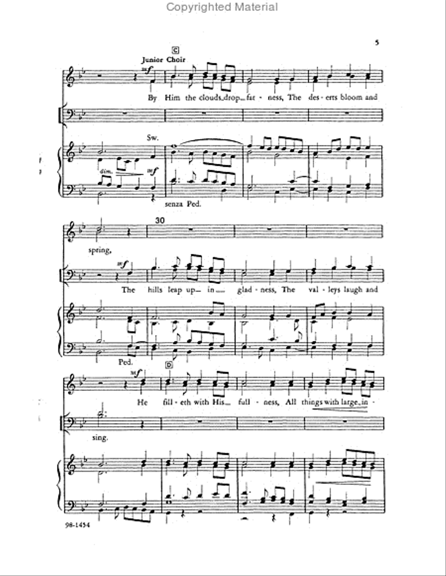 Sing to the Lord of Harvest (Willan) - SATB and Jr. Choir Choir scores gallery preview page 4