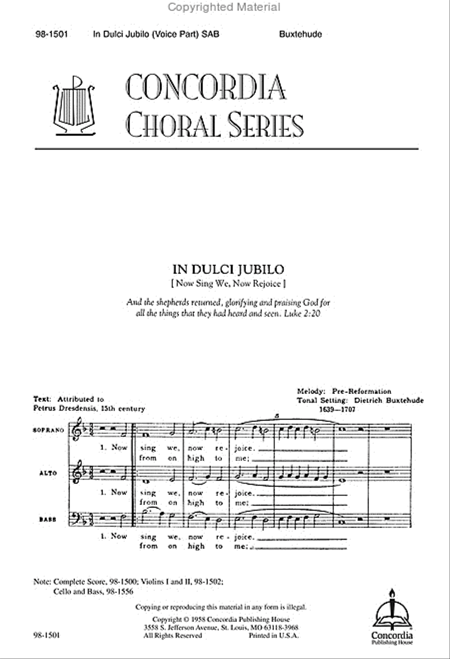 In dulci jubilo / Now Sing We, Now Rejoice Choir scores gallery preview page 2