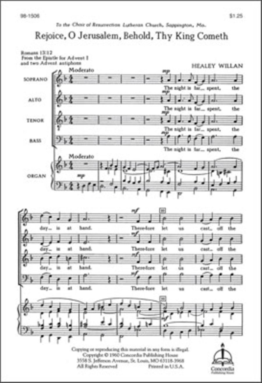 Rejoice, O Jerusalem, Behold, Thy King Cometh Choir scores gallery preview page 1
