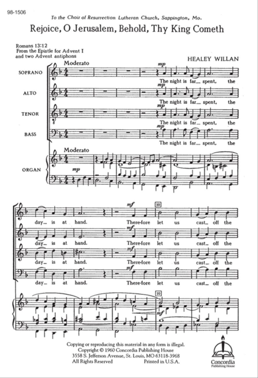 Rejoice, O Jerusalem, Behold, Thy King Cometh Choir scores gallery preview page 2