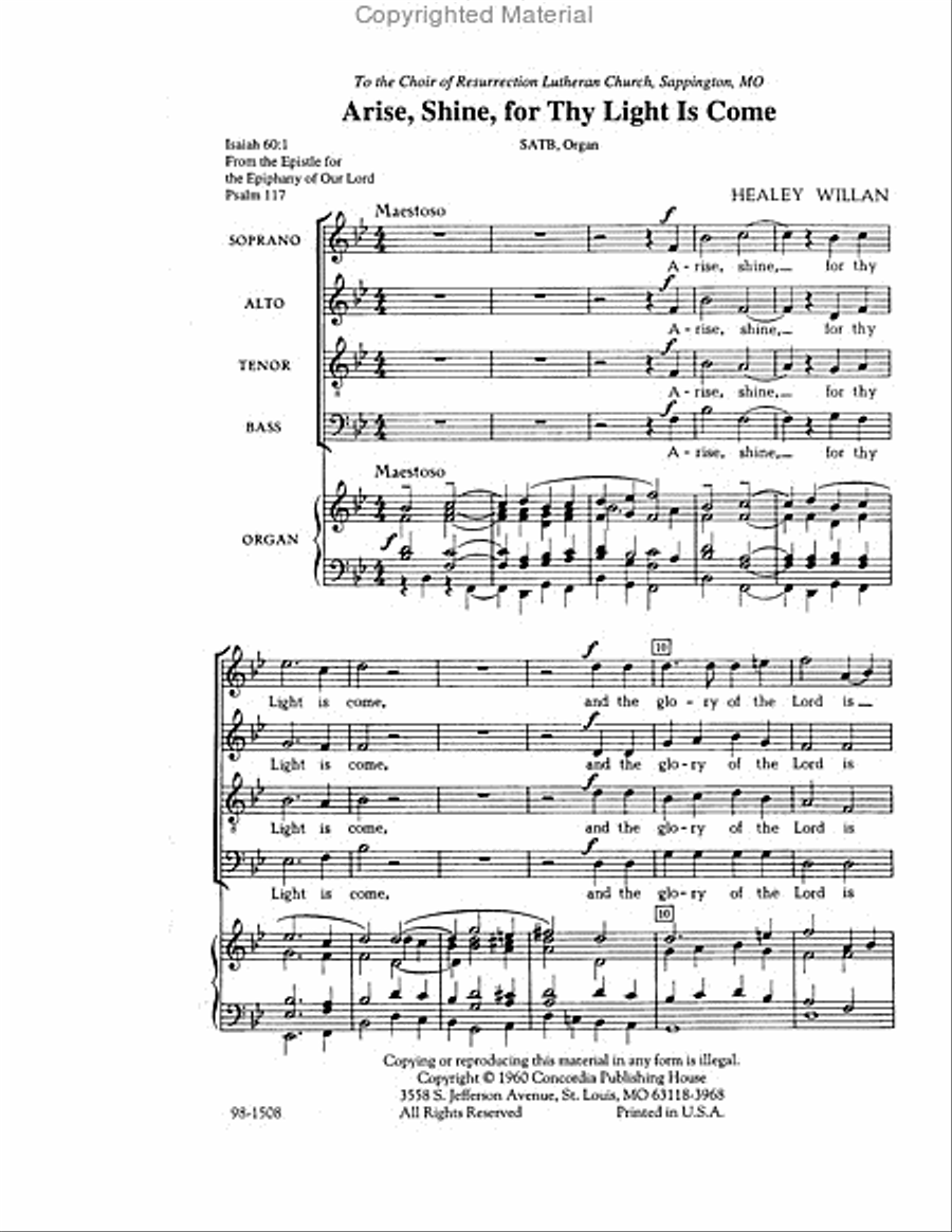 Arise, Shine, for Thy Light Is Come Choir scores gallery preview page 2
