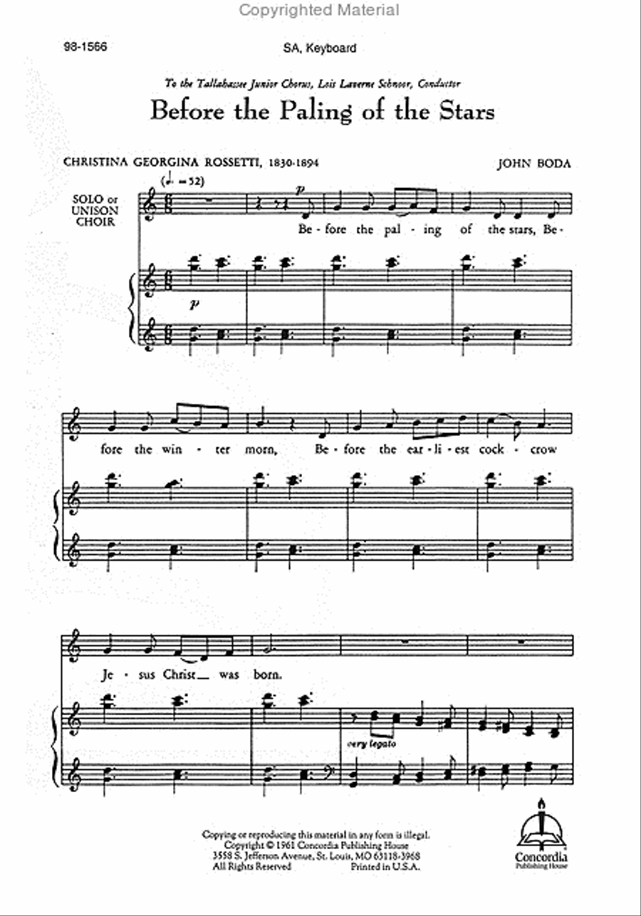 Before the Paling of the Stars Choir scores gallery preview page 2