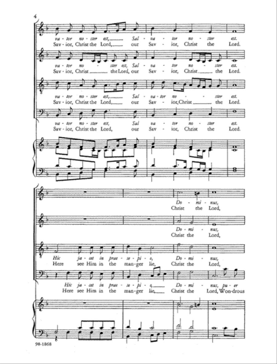 Enatus est Emmanuel / To Us Is Born Emmanuel (Praetorius) Choir scores gallery preview page 3