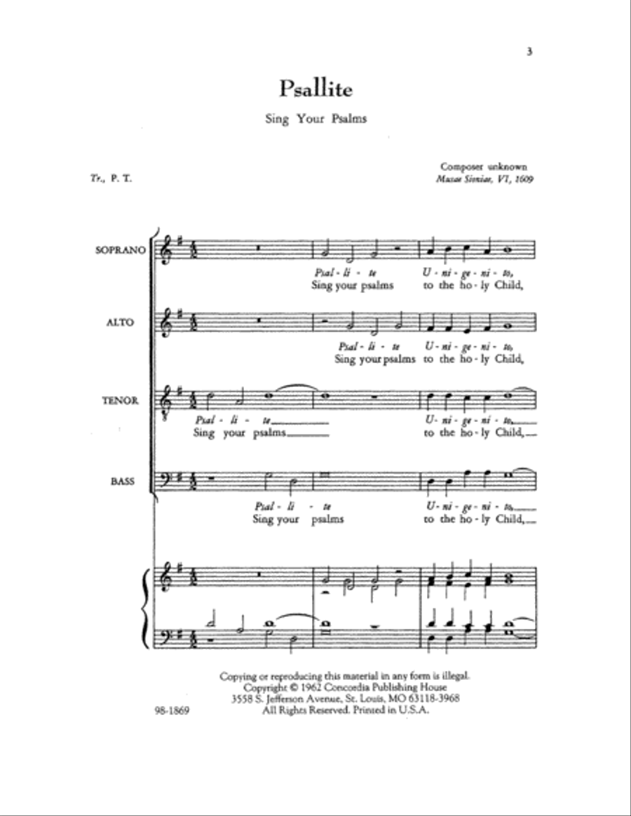 Psallite--Sing Your Psalms to the Holy Child Choir scores gallery preview page 2