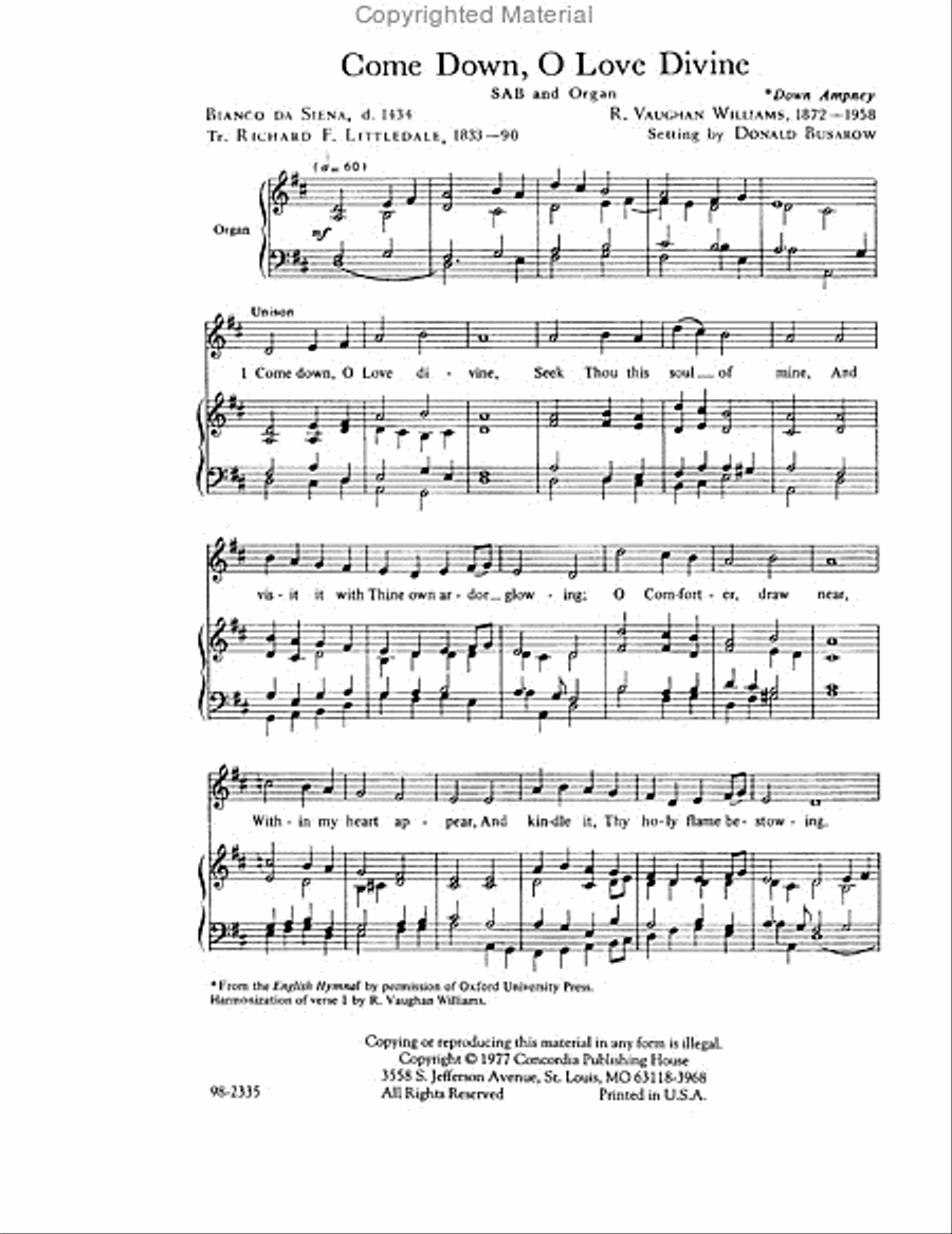 Come Down, O Love Divine (Busarow) Choir scores gallery preview page 2