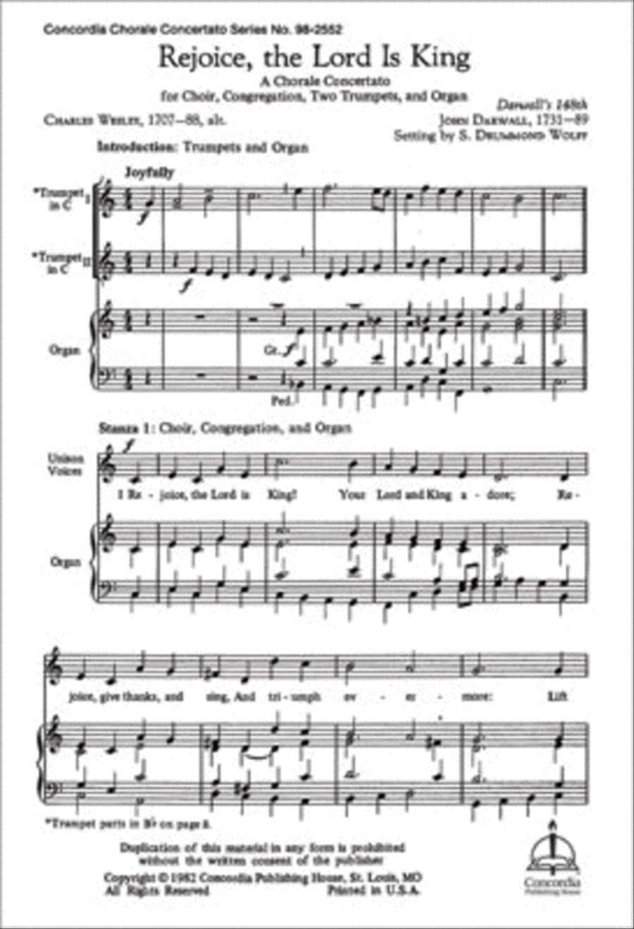 Rejoice, the Lord Is King Choir scores gallery preview page 1