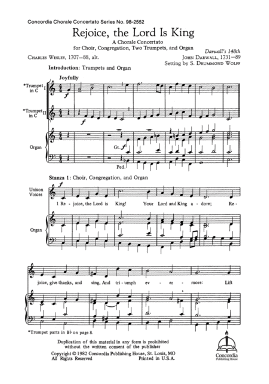 Rejoice, the Lord Is King Choir scores gallery preview page 2