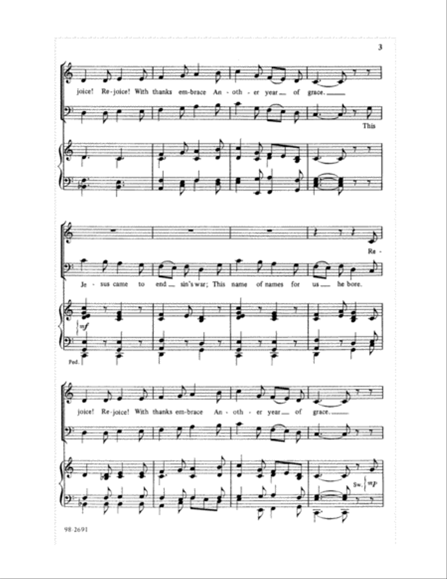 Now Greet the Swiftly Changing Year Choir scores gallery preview page 3