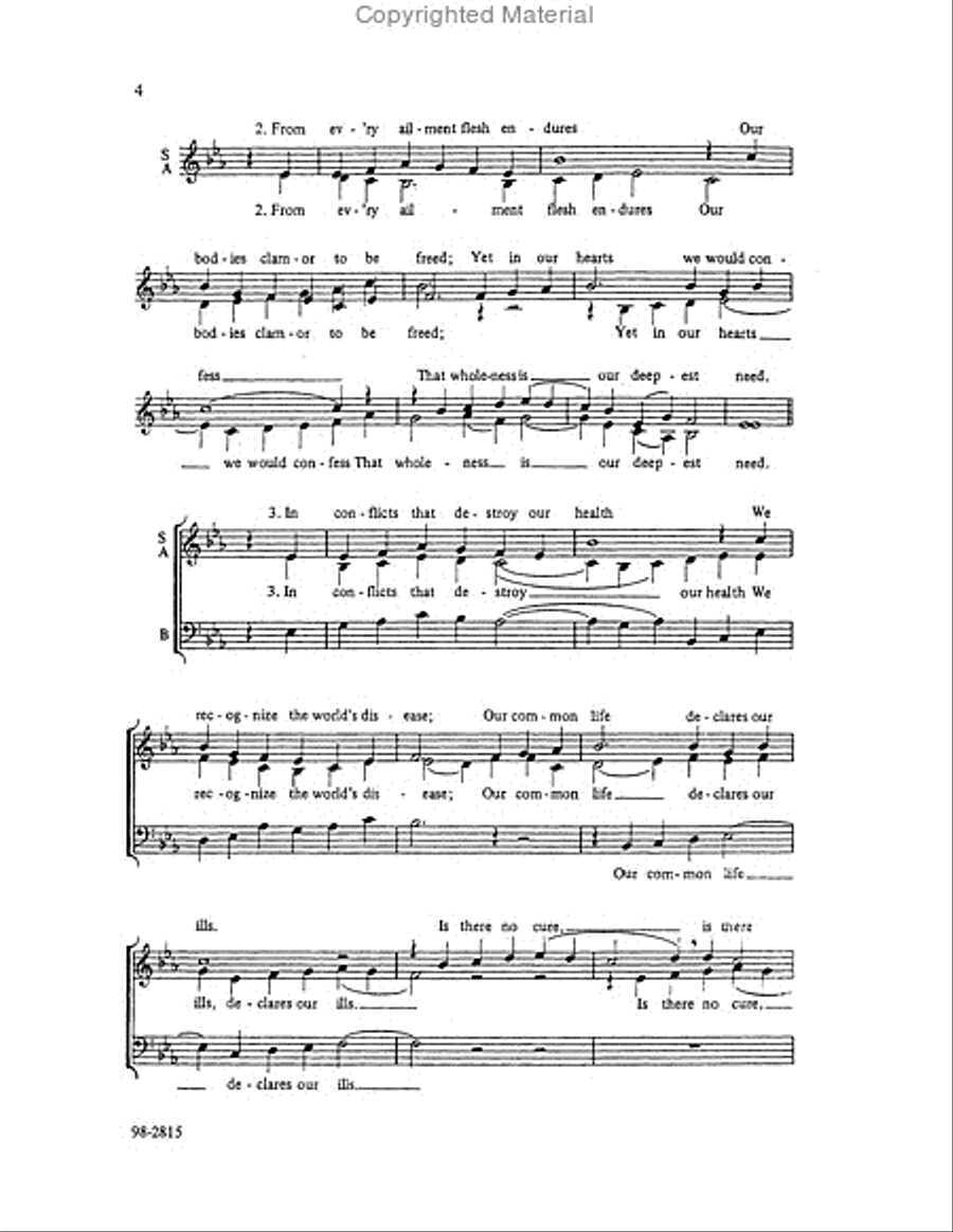 O Christ the Healer, We Have Come Choir scores gallery preview page 4