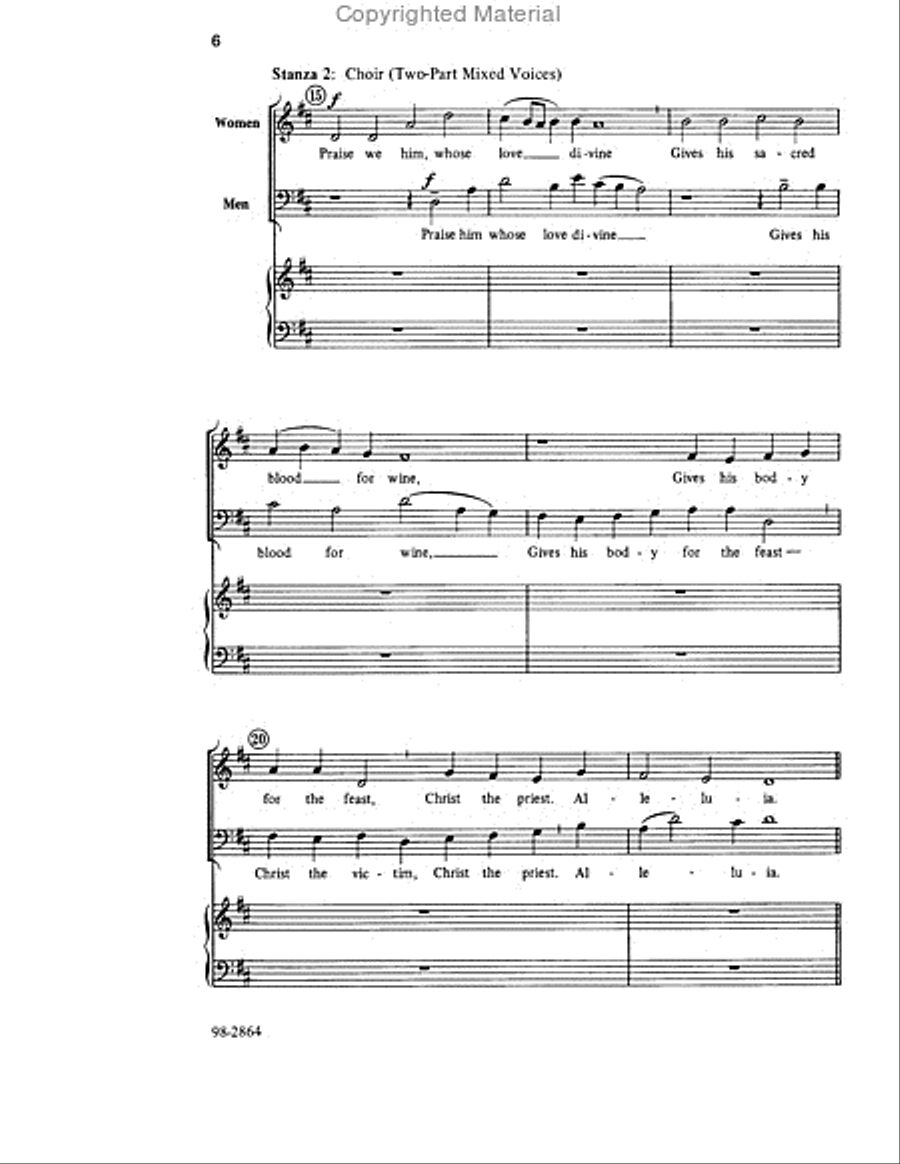 At the Lamb's High Feast We Sing Choir scores gallery preview page 4