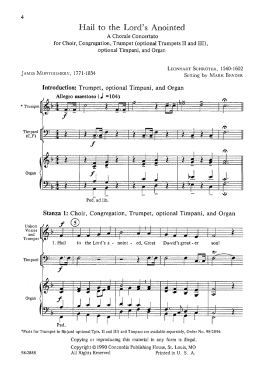 Hail to the Lord's Anointed Choir scores gallery preview page 2