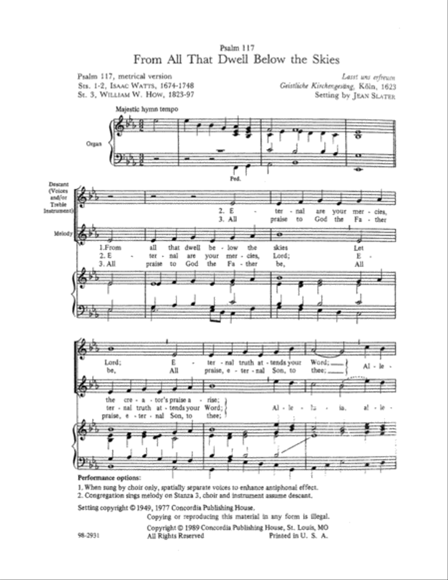 From All That Dwell Below the Skies (Slater) Choir scores gallery preview page 2