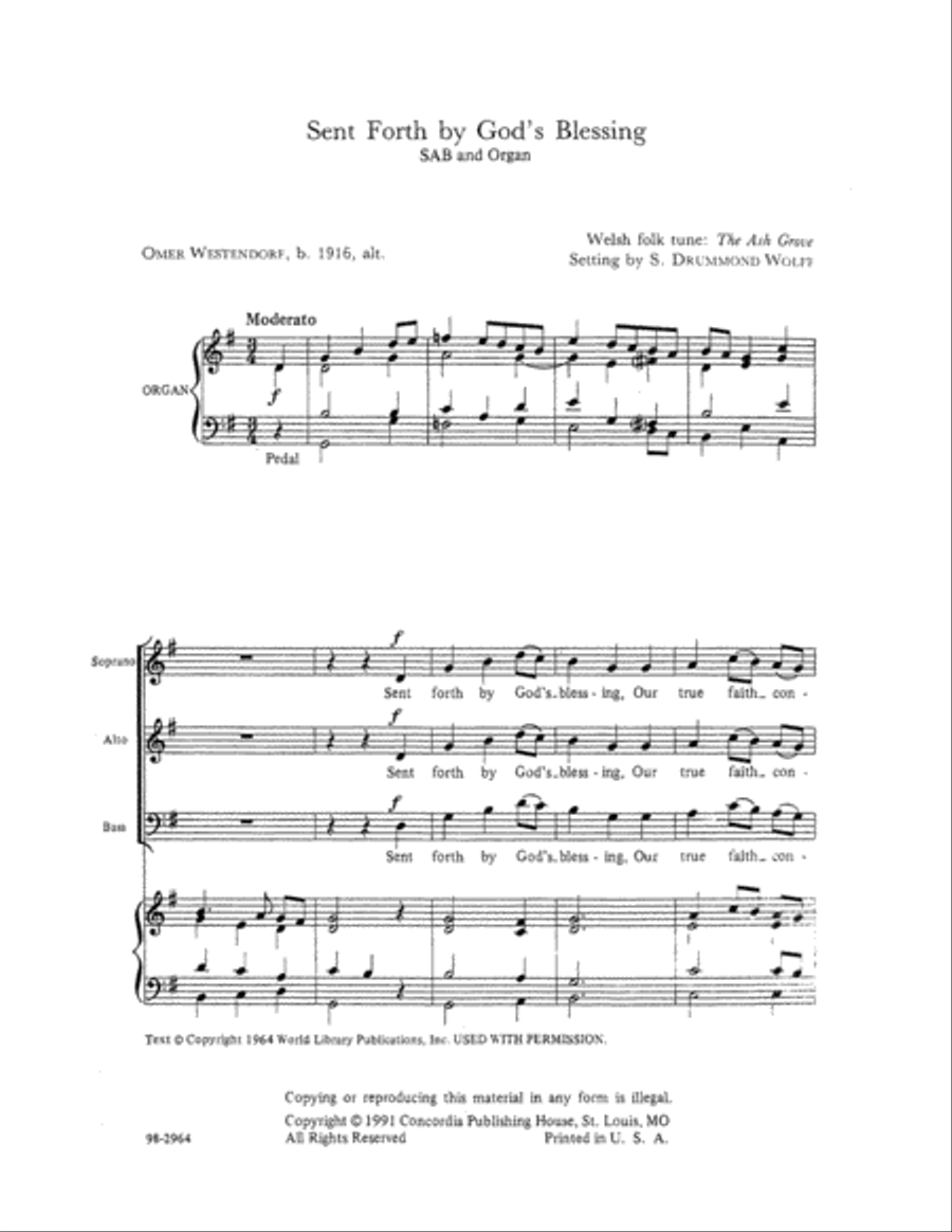 Sent Forth by God's Blessing (Wolff) Choir scores gallery preview page 2
