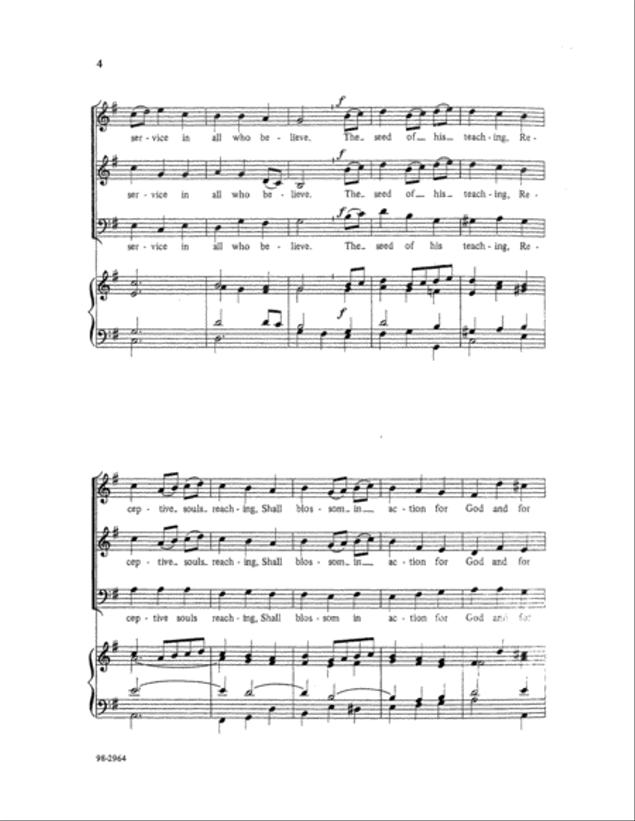 Sent Forth by God's Blessing (Wolff) Choir scores gallery preview page 4