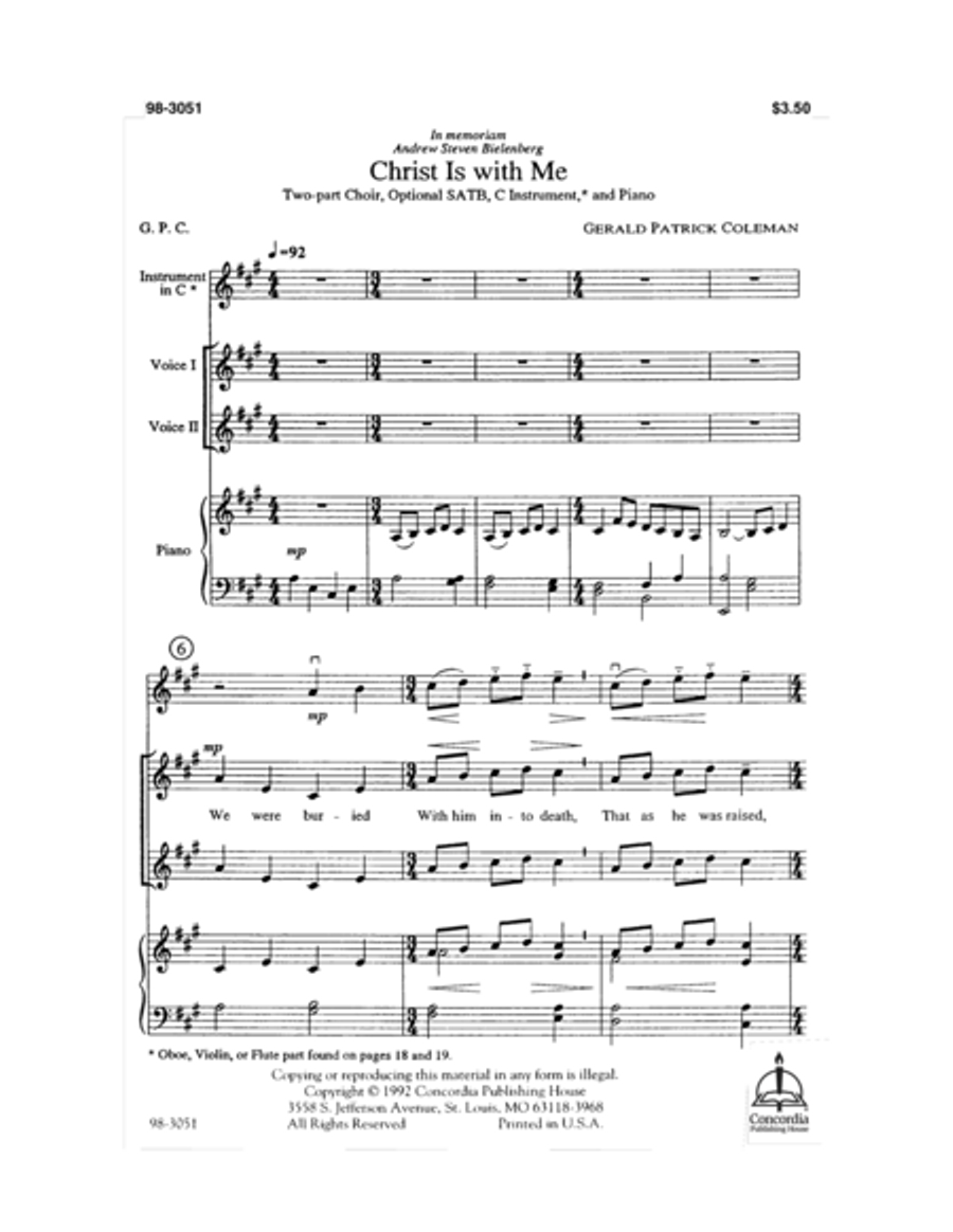 Christ Is With Me Choir scores gallery preview page 2