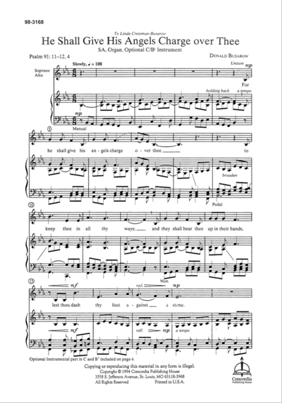 He Shall Give His Angels Charge over Thee Choir scores gallery preview page 2