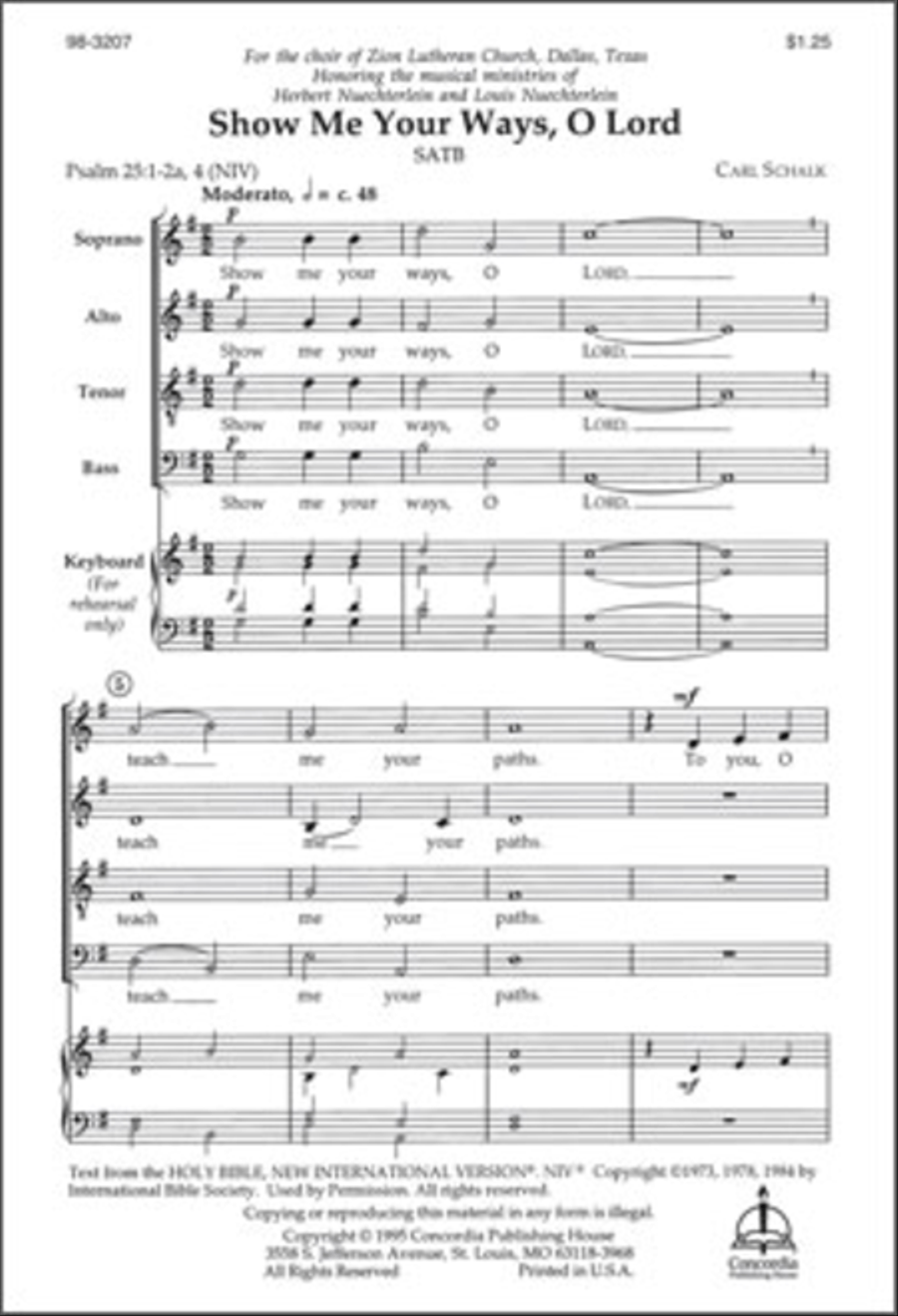 Show Me Your Ways, O Lord Choir scores gallery preview page 1