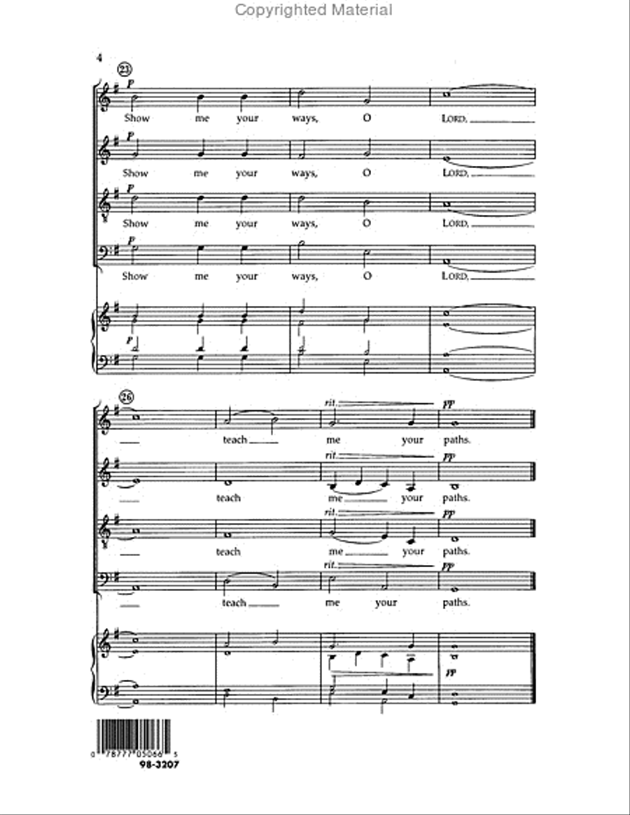 Show Me Your Ways, O Lord Choir scores gallery preview page 4