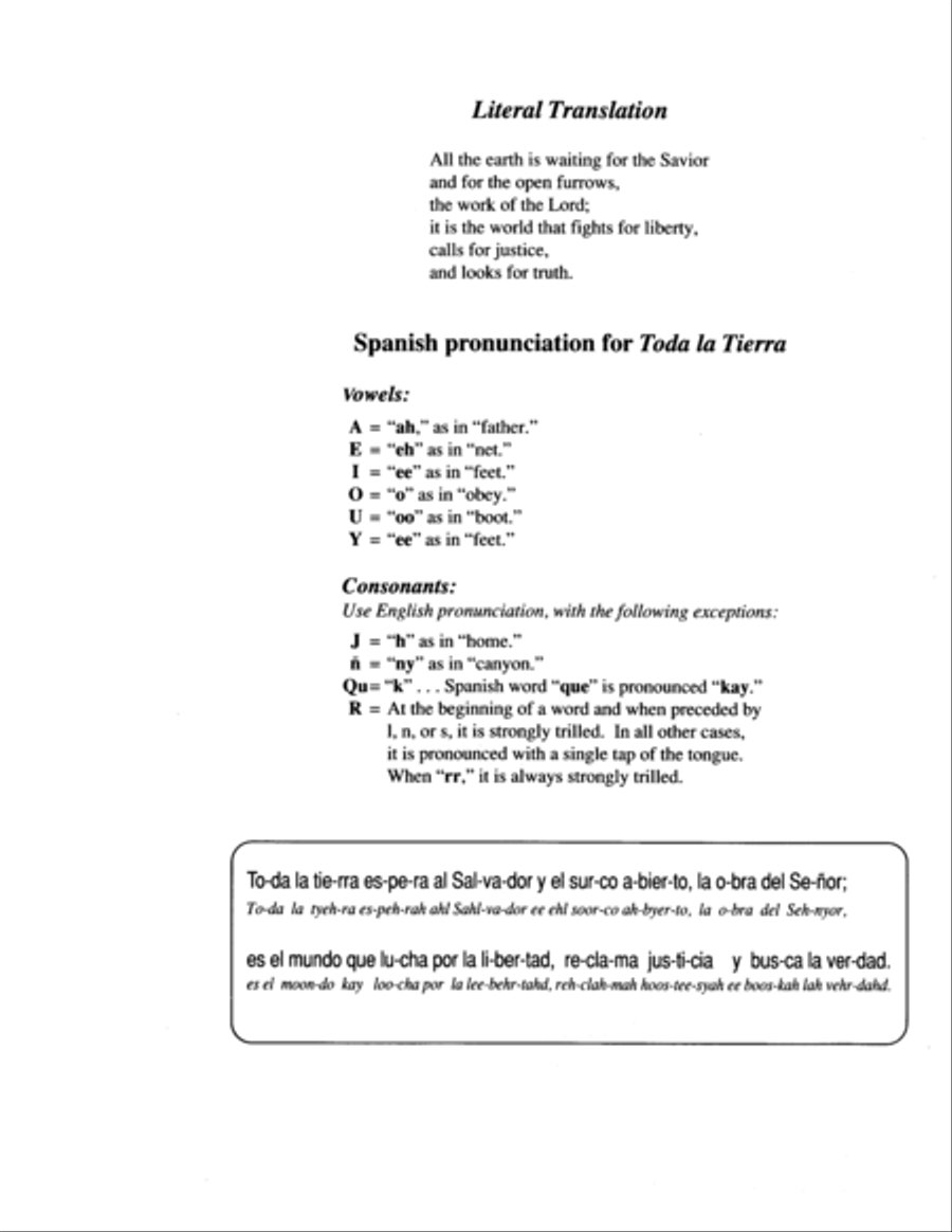 Toda La Tierra / All Earth Is Waiting Choir scores gallery preview page 2