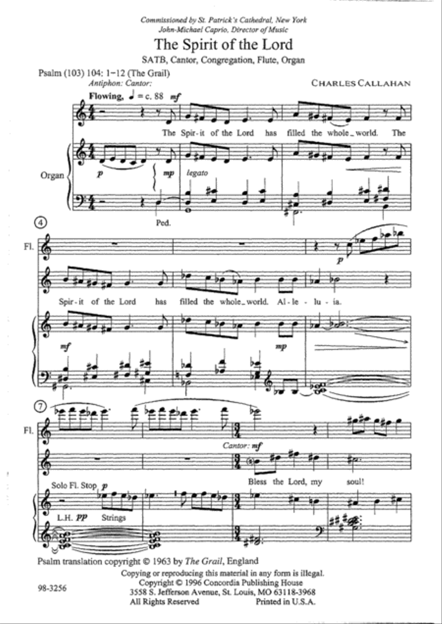 The Spirit of the Lord (Callahan) Flute scores gallery preview page 2