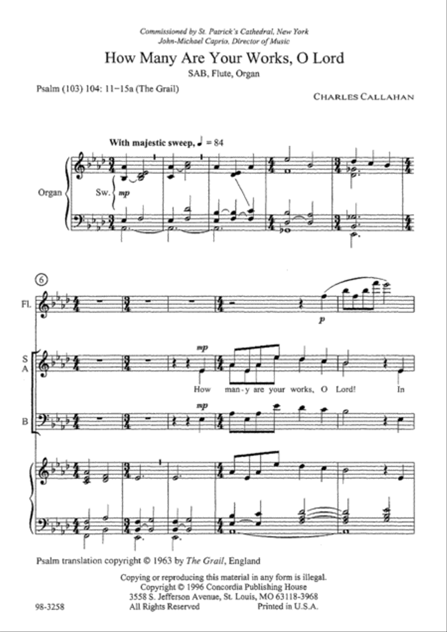 How Many Are Your Works, O Lord Flute scores gallery preview page 2